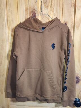 Carhartt Brown Hoodie with Sleeve Logo
